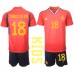 Spanje Jordi Alba #18 Babykleding Thuisshirt Kinderen WK 2022 Korte Mouwen (+ korte broeken)